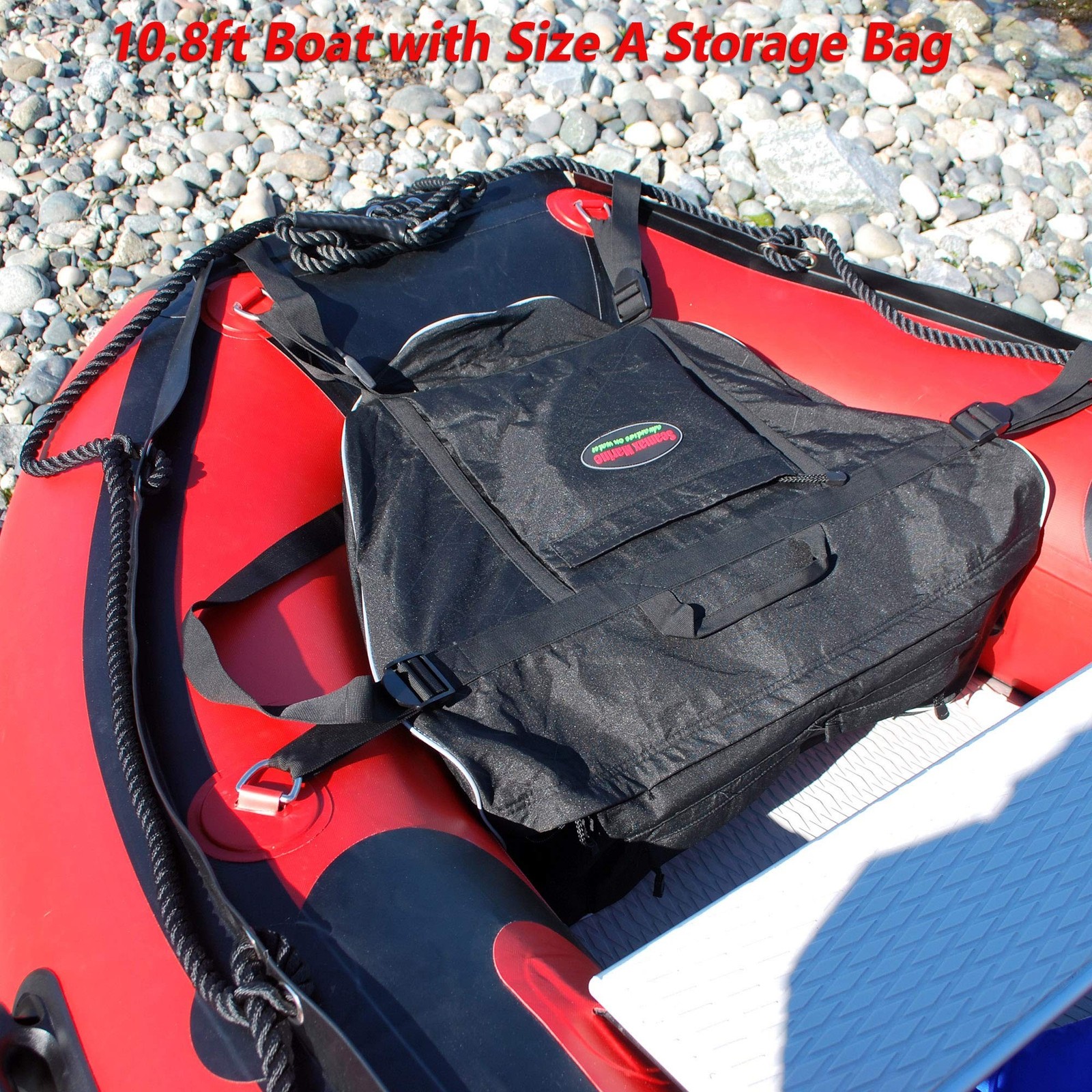 Seamax Sunlitec Front Accessory Storage Bow Bag for Inflatable Boat, with Ref…