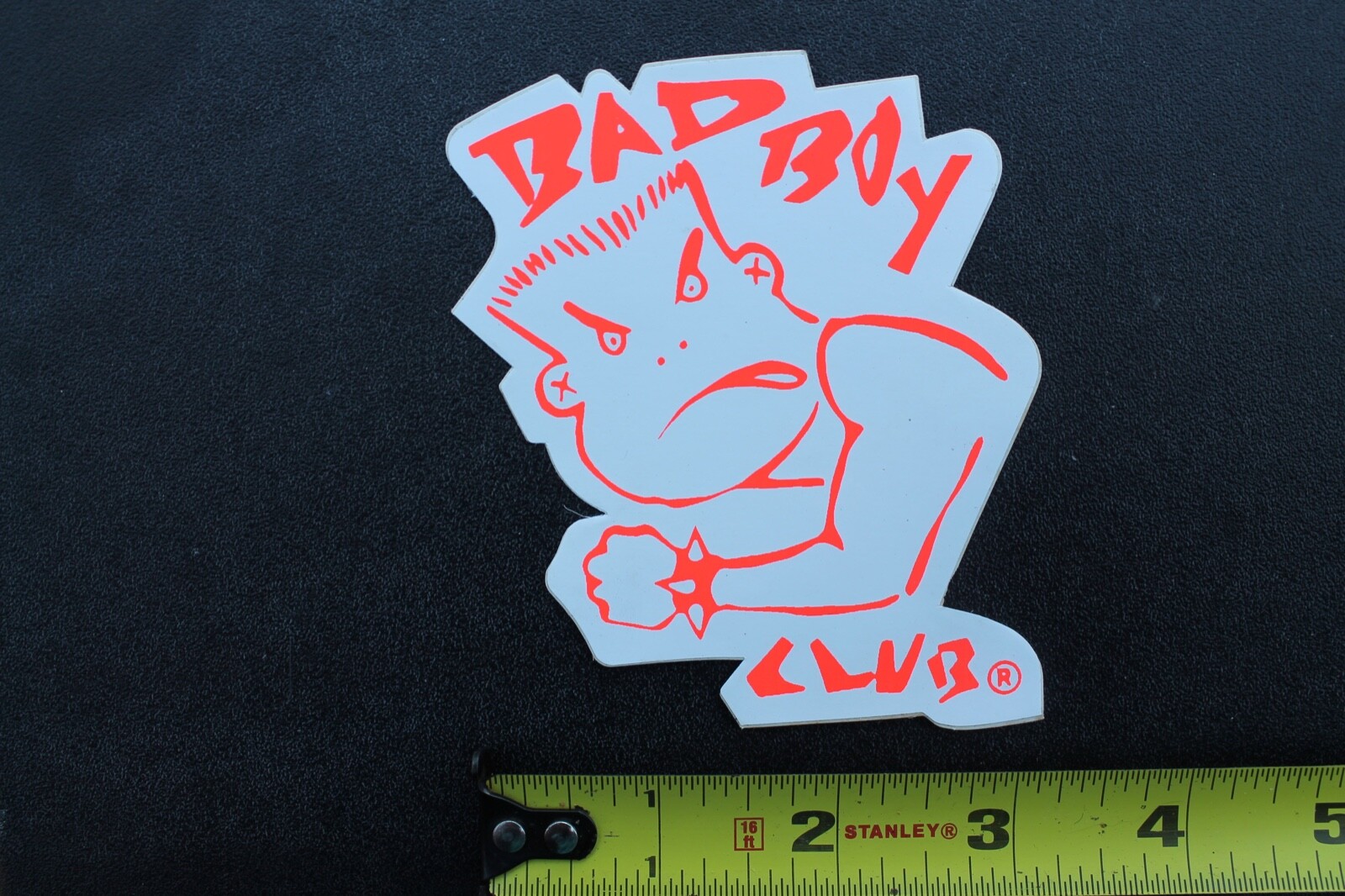 Bay Boy Club BBC Skateboards Neon Orange White Punk 80’s Vintage Surfing STICKER