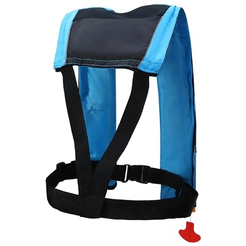 Automatic Inflatable Life Jackets for Adults Life Vests PFD Low Profile Blue
