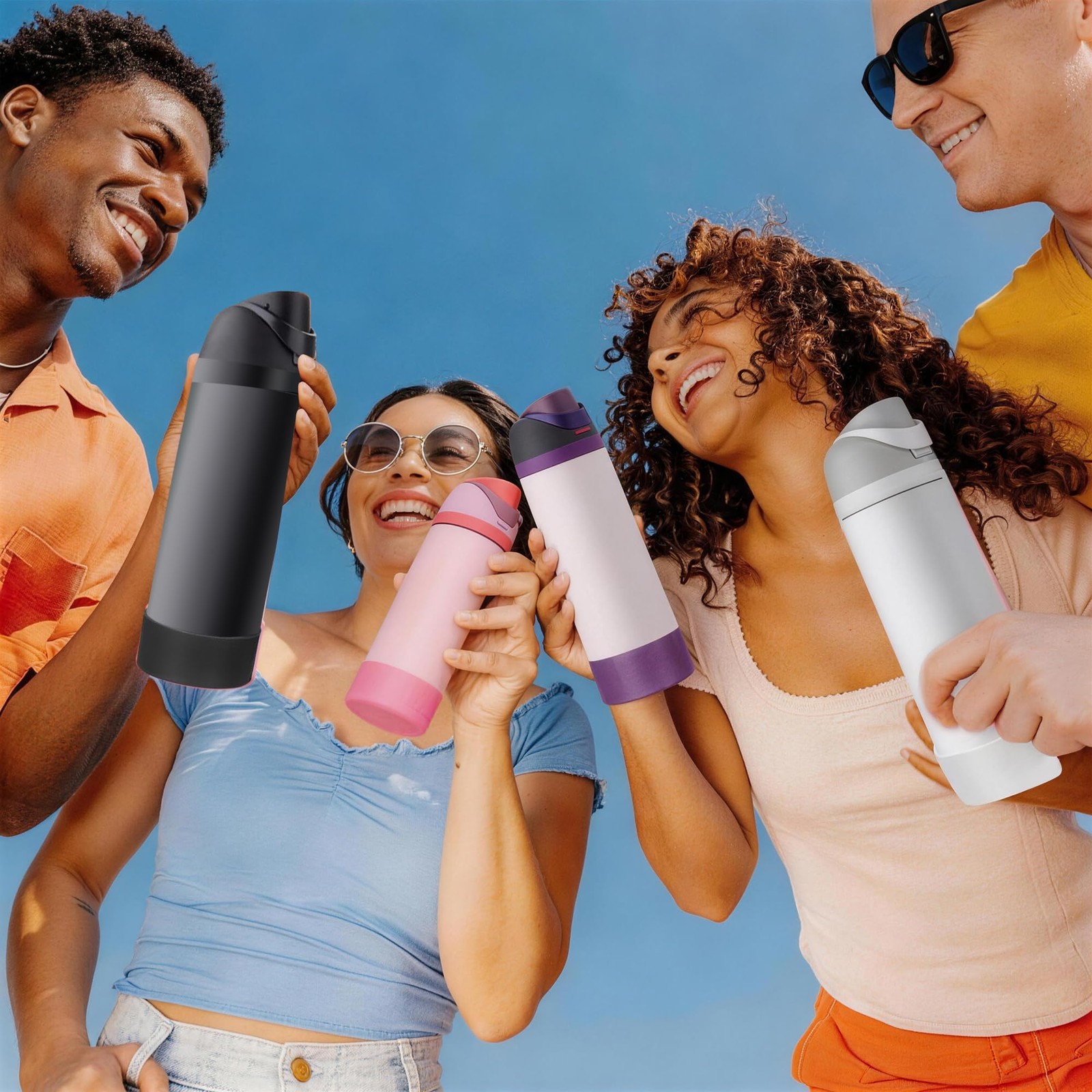 2PCS Silicone Water Bottle Boot for Owala – Noise-Free, 24 Ounces, White