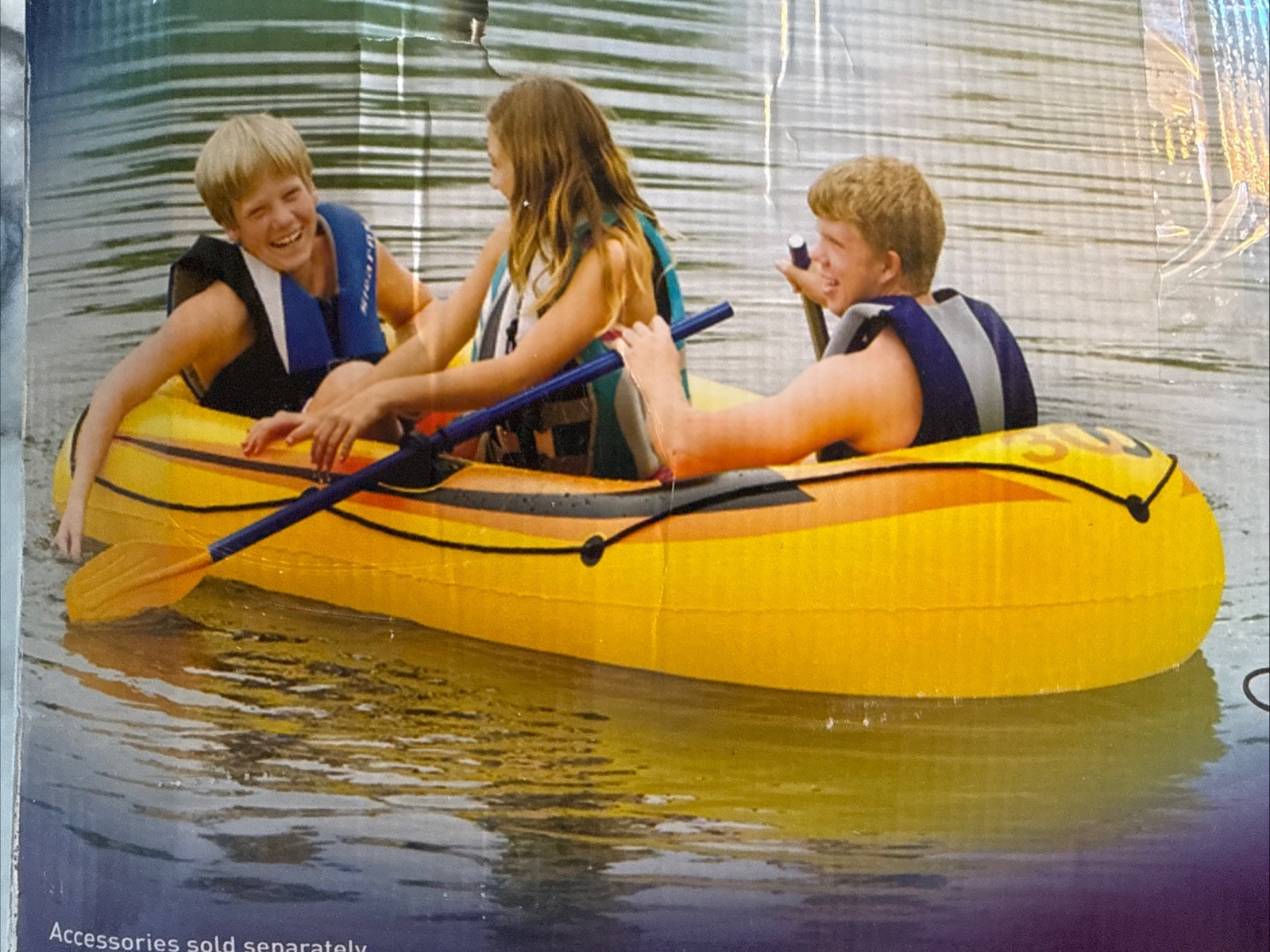 Sevylor Sunburst 300 Inflatable Pool Boat Raft 3 Person- 92”x53”-Double Lock