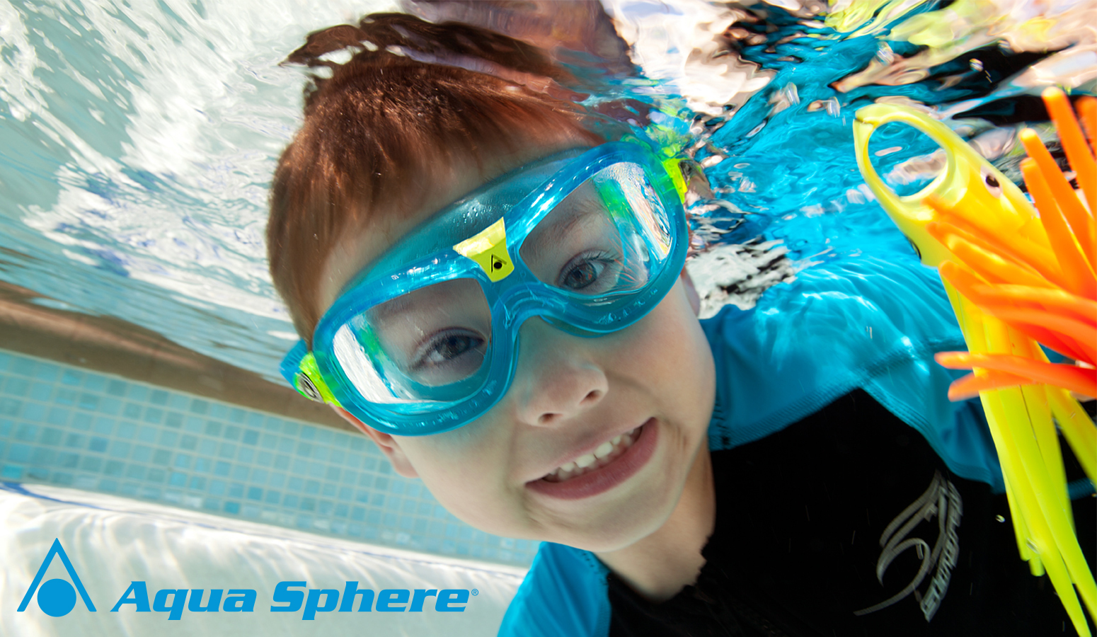 Learn to Swim Goggles BLUE AquaSphere SEAL KID 2 Clear Lens Training Mask 175300