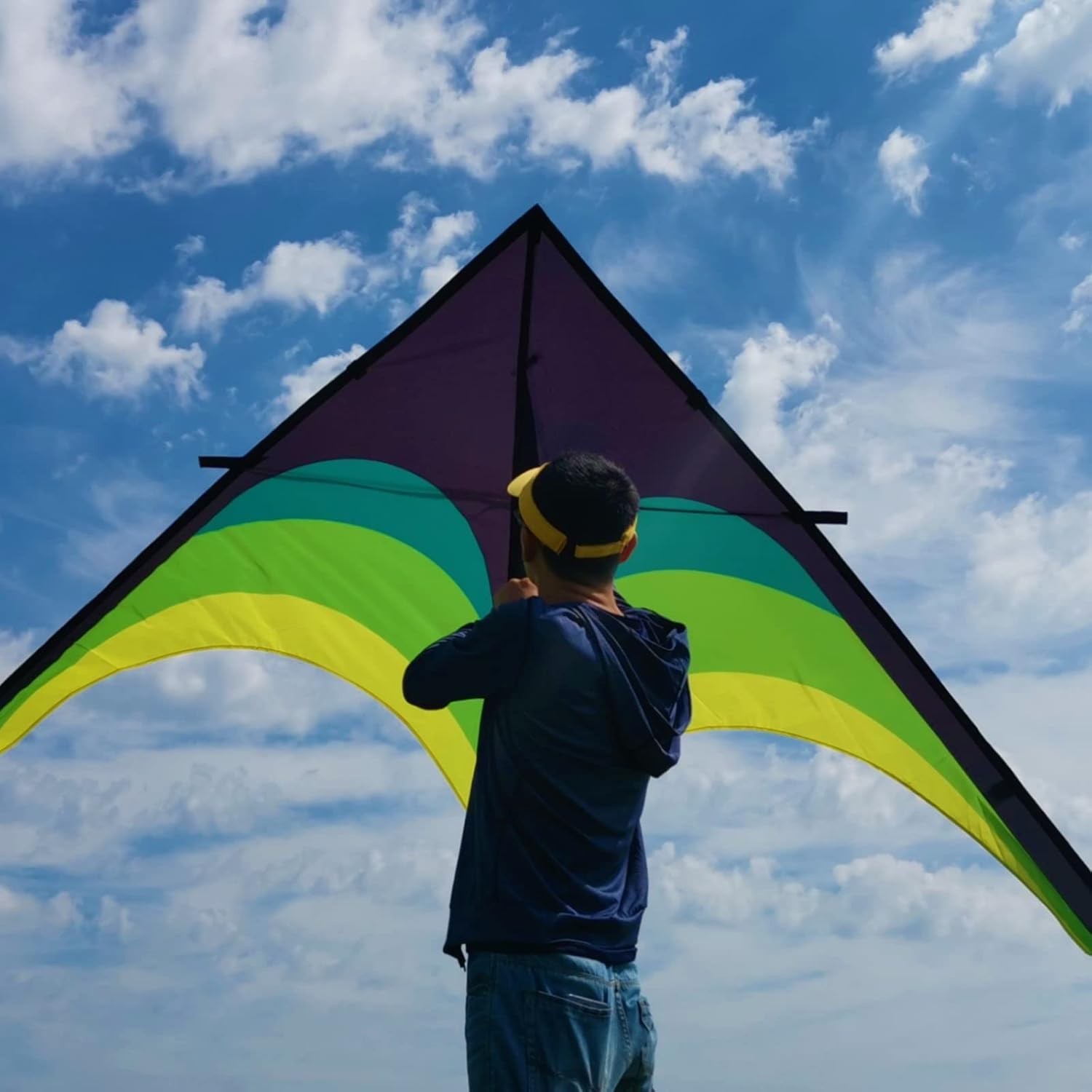 110” Delta Kite for Adults Easy to Fly Best for Beginners with 98ft Tail