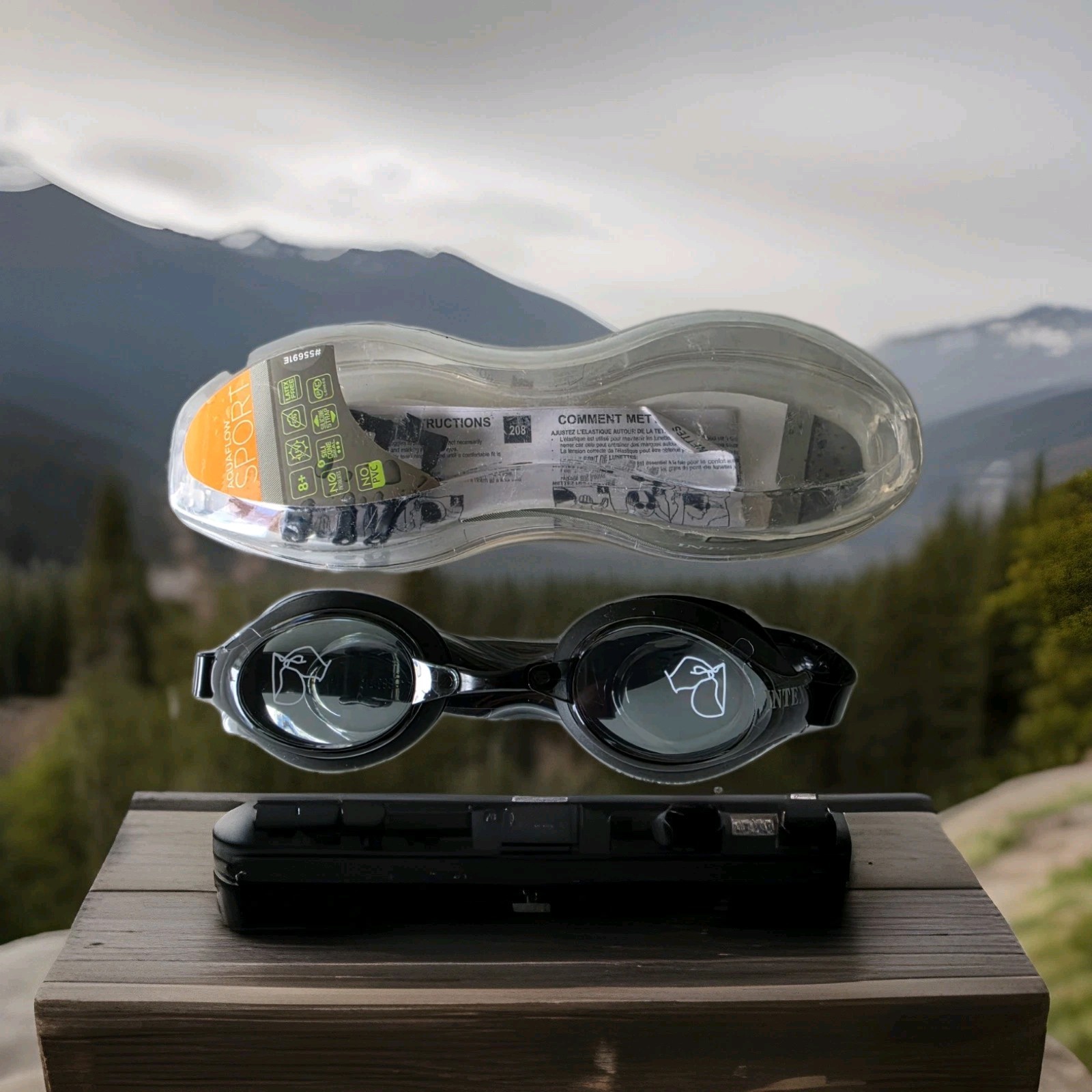 Intex Assorted Pro Racing Water Goggles 55691E Black Tinted NWT