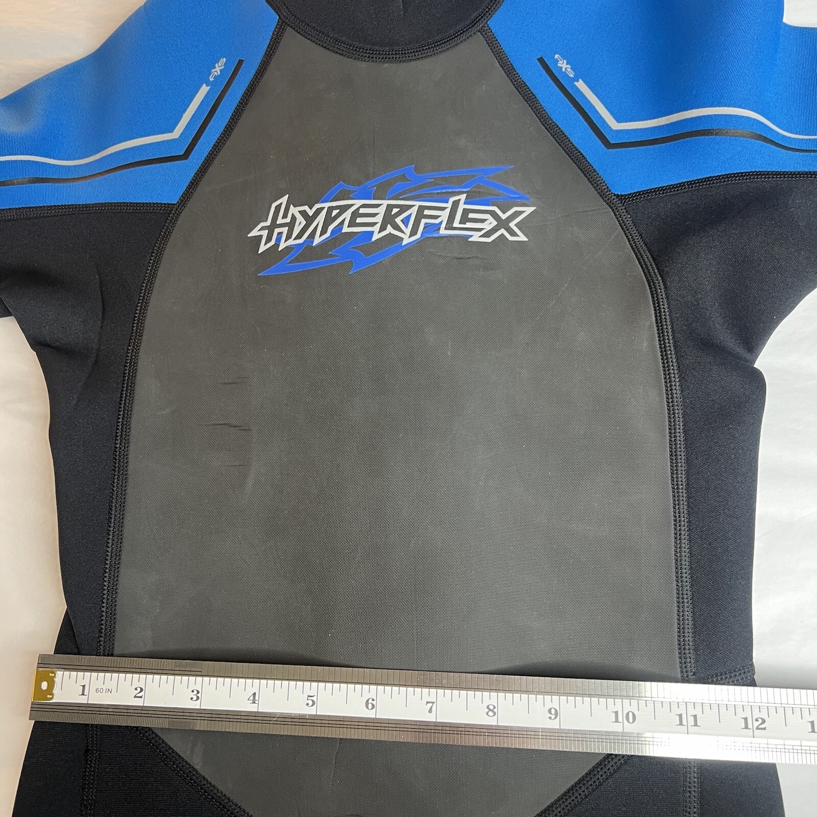 NWT Hyperflex JUNIOR Access Full Body 3/2mm Back Zip Wetsuit, Black / Blue 14 *