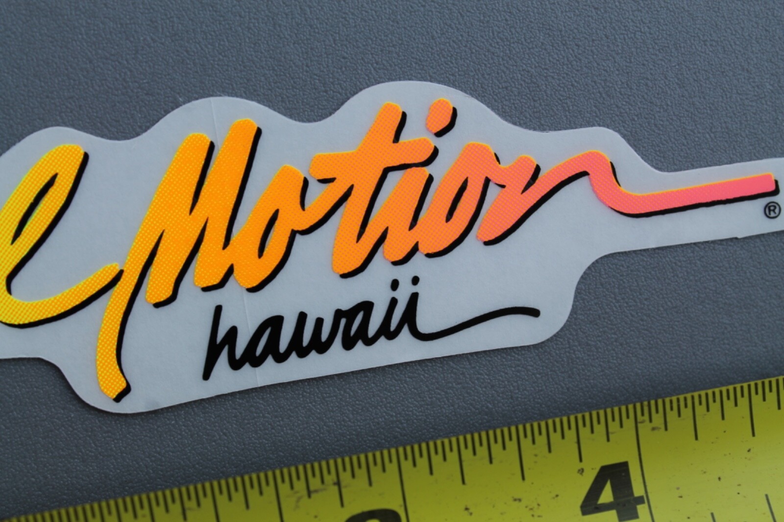 LOCAL MOTION Hawaii Surfboard Neon Orange Fade 80’s LM1A Vintage Surfing STICKER