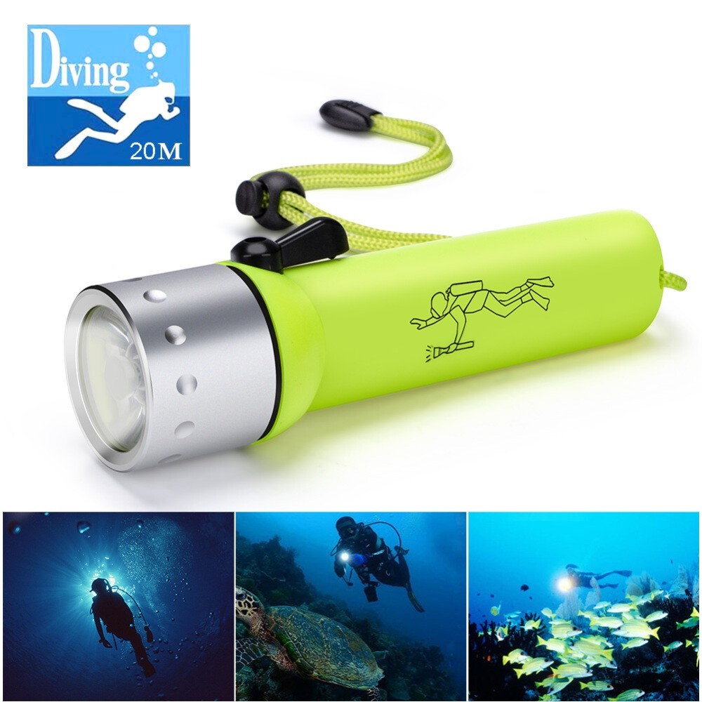 2x Waterproof Bright LED Scuba Diving Underwater Flashlight Torch Light