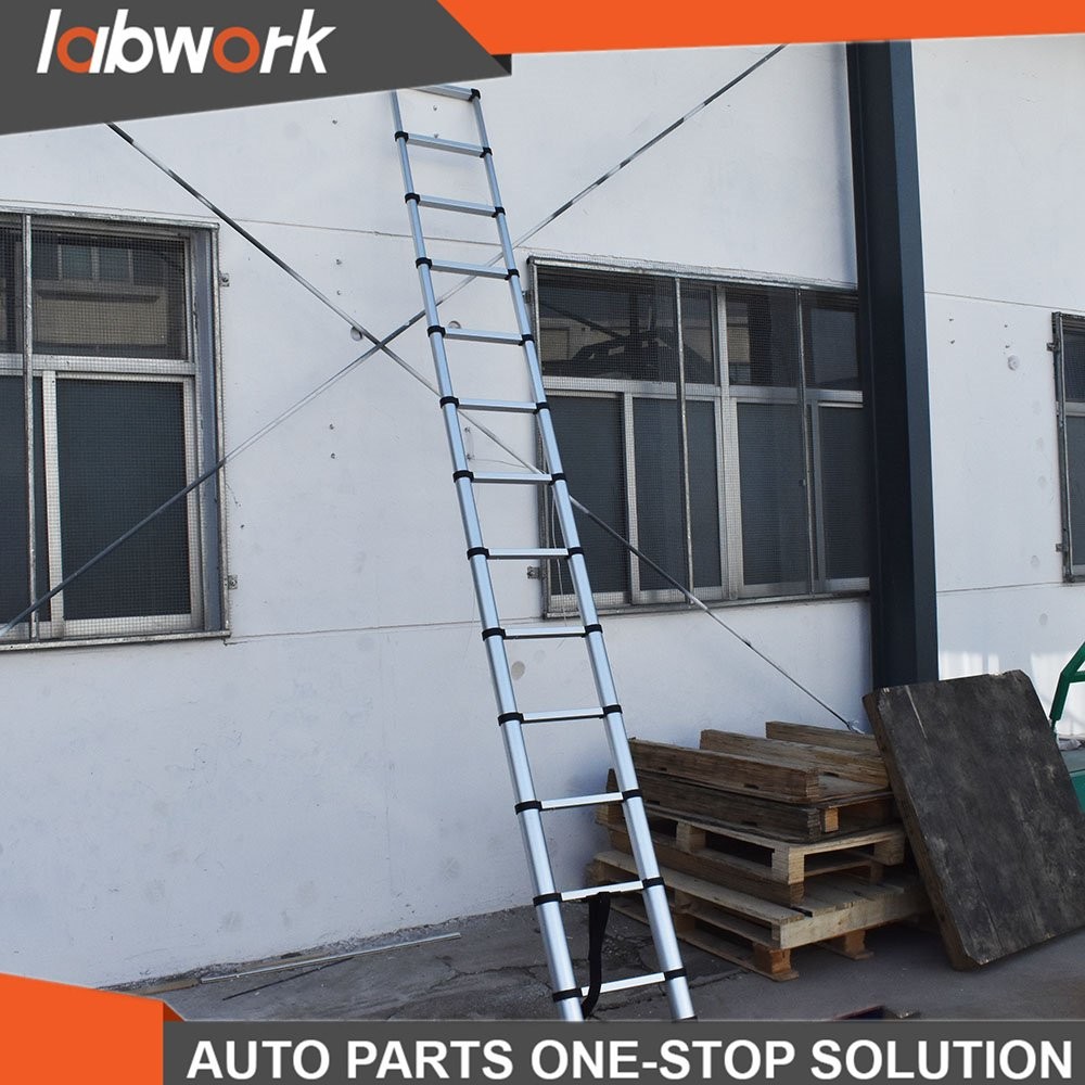 Labwork 12.5FT Heavy Duty Aluminum Extension Telescoping Lightweight Step Ladder