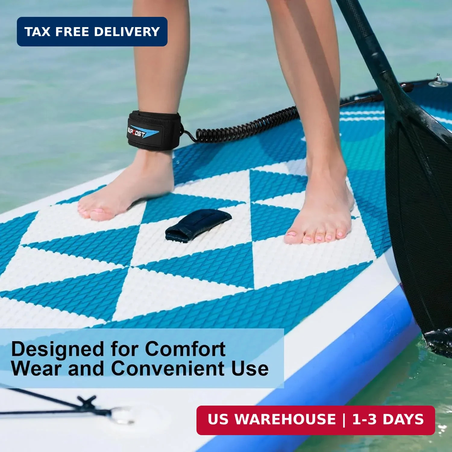 10 Ft Surf Board Leash, 5.5Mm/7.0Mm Thick Urethane Coiled Paddle Board Leash. Co