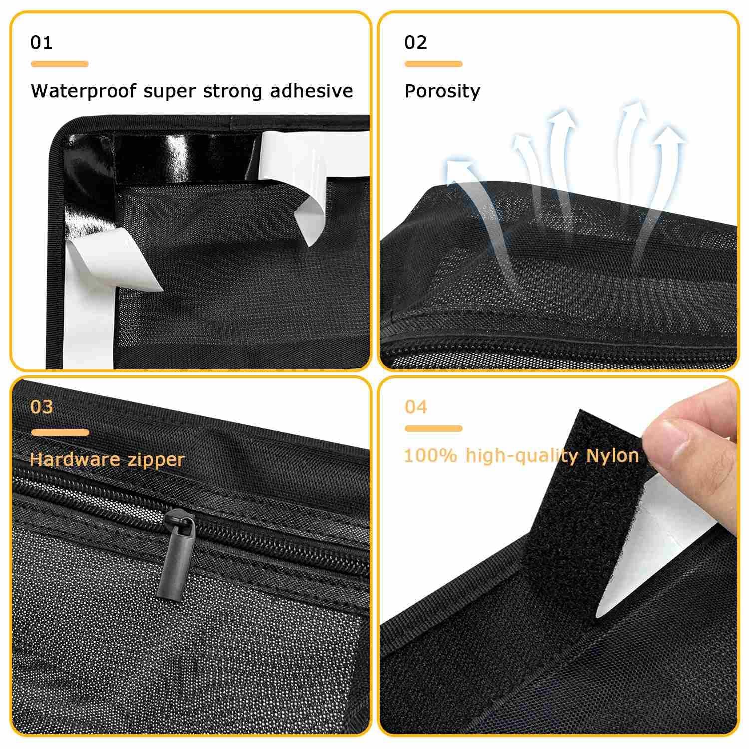 Chanvoo Self-Adhesive Boat Organizer Mesh Bag (10″x7″) – Dry Mount Pouch with…