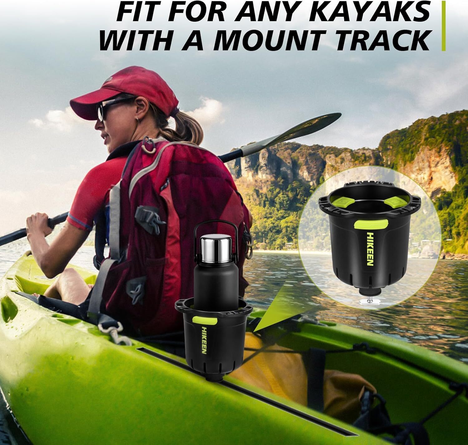 1/2PCS Kayak Cup Holder w/Rubber Tab,MultiFunctional Cup Holder for Drink Holder