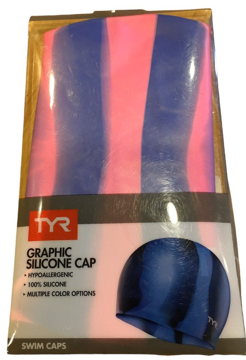 TYR New Graphic 100% Silicone Swim Cap Purple/Pink