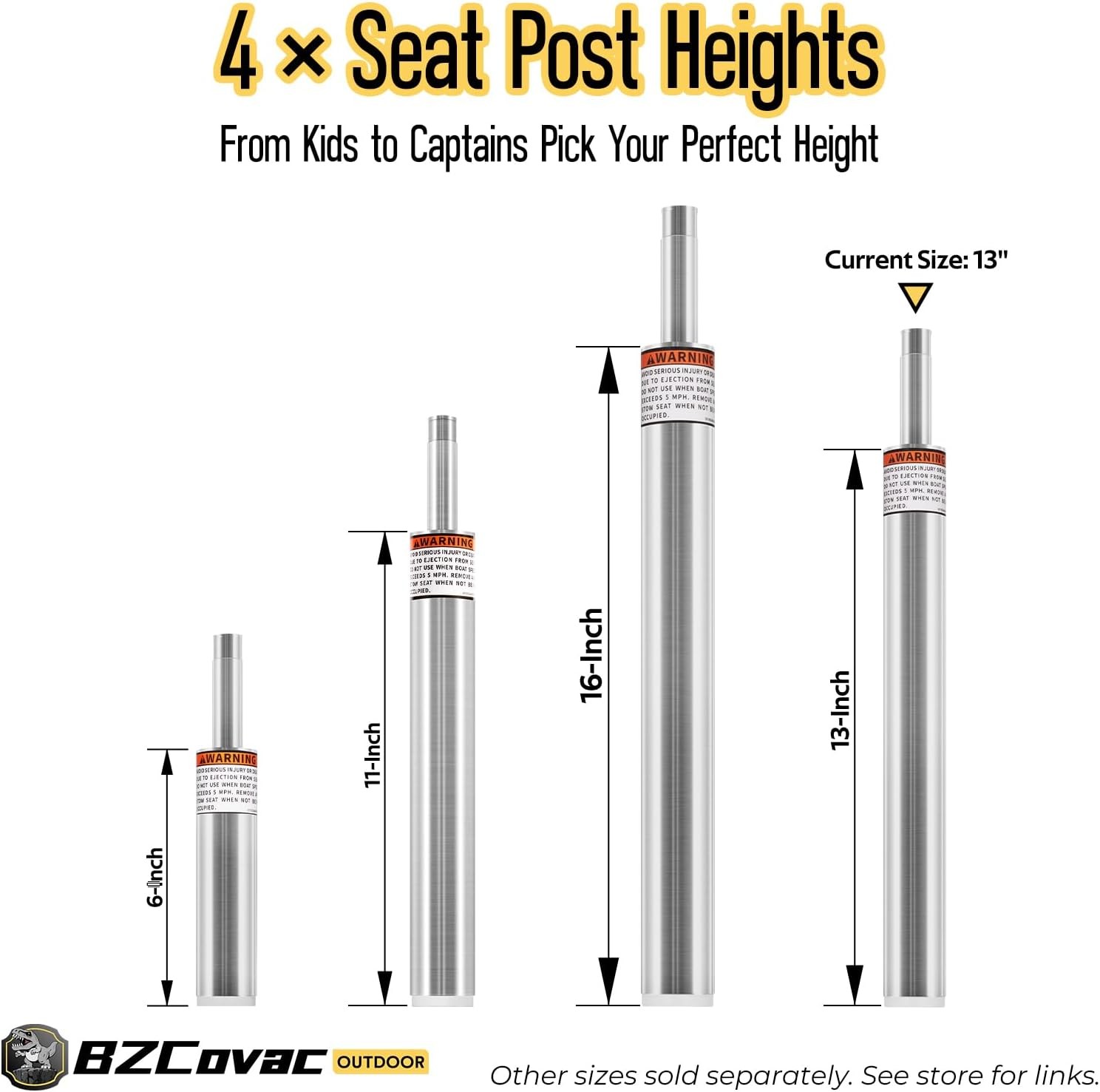 For 3/4″ Boat Seat Pin Post 13″ 2-Pack Aluminum Lock-in Pedestal Marine Base