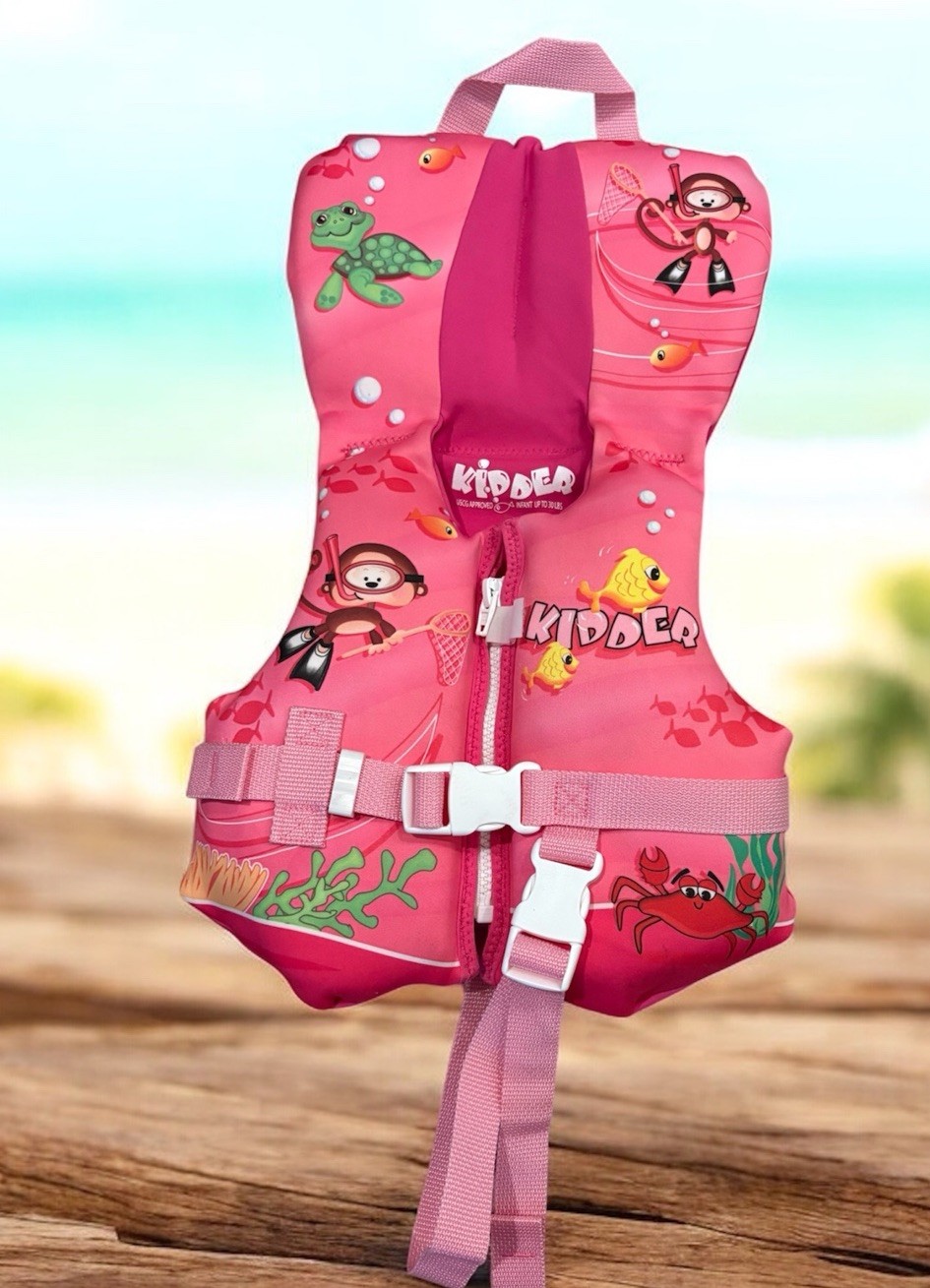 NWOT Kidder USCG Approved Infant LifeVest Type 2 Boating Vest Pink 0-30lbs