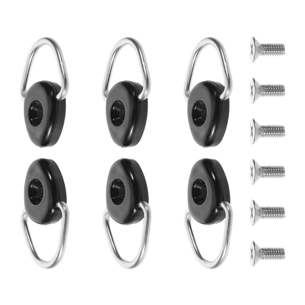 6 Pcs Kayak Oval Screw Canoe Hardware Elastic Rope Buckles Cord Rings