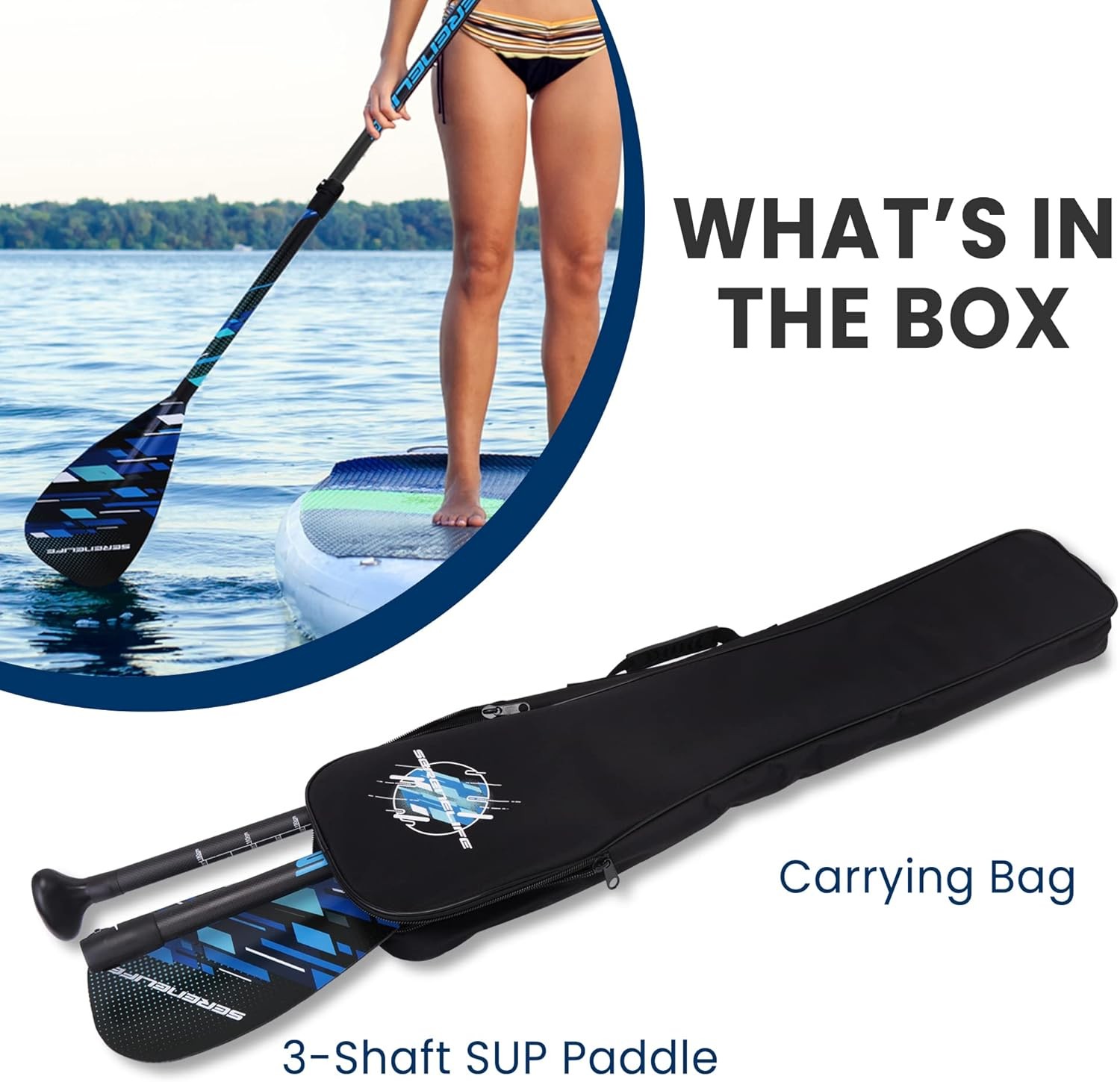 Carbon Fiber Paddle Board | 70-86 Inches Adjustable SUP Paddle | 3-Piece Lightwe