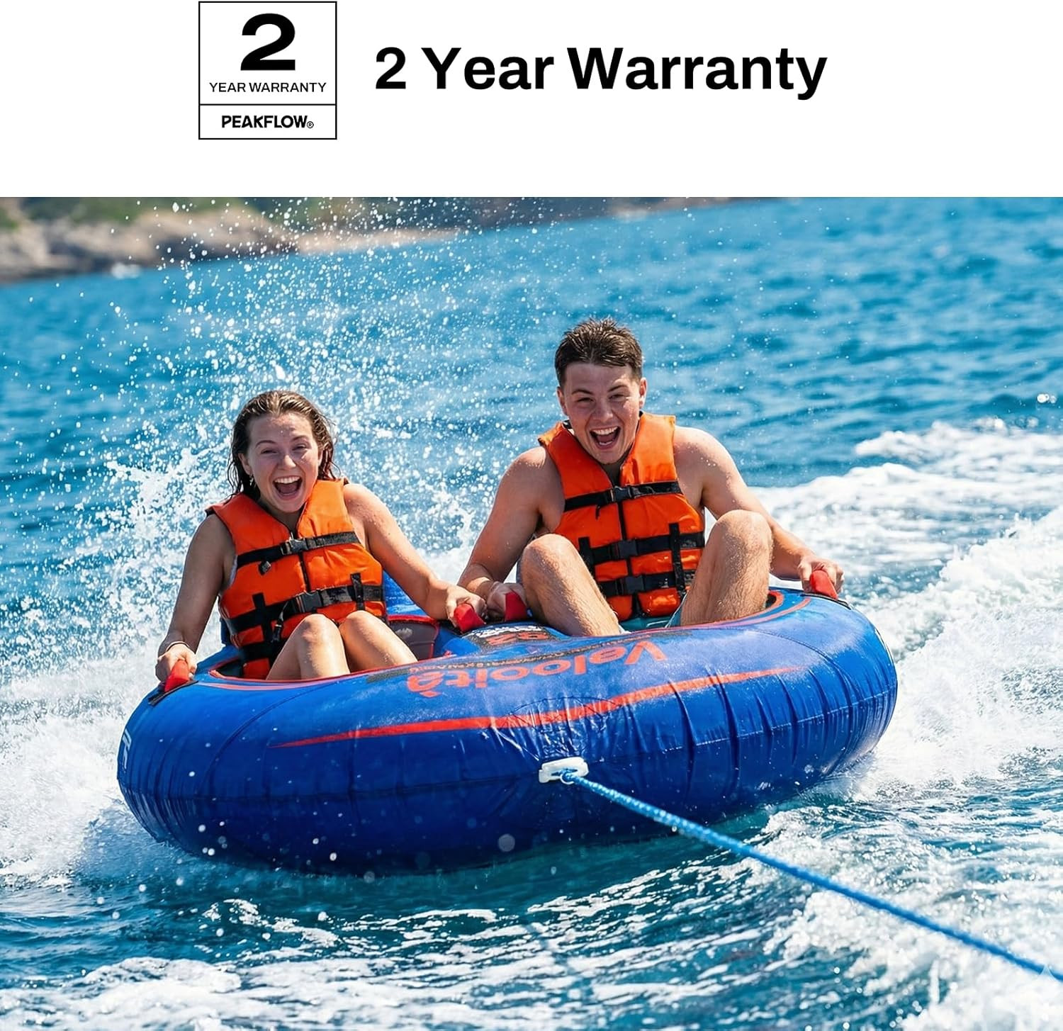 2 Person Towable Boat Tube 65×60 Inflatable Tube Lake