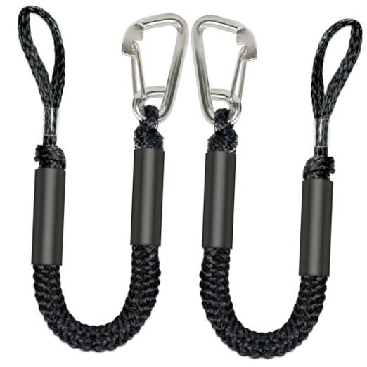 4FT Anchor Bungee Line Bigger 316 Stainless Clip Boat Bungee Dock 4Feet Black