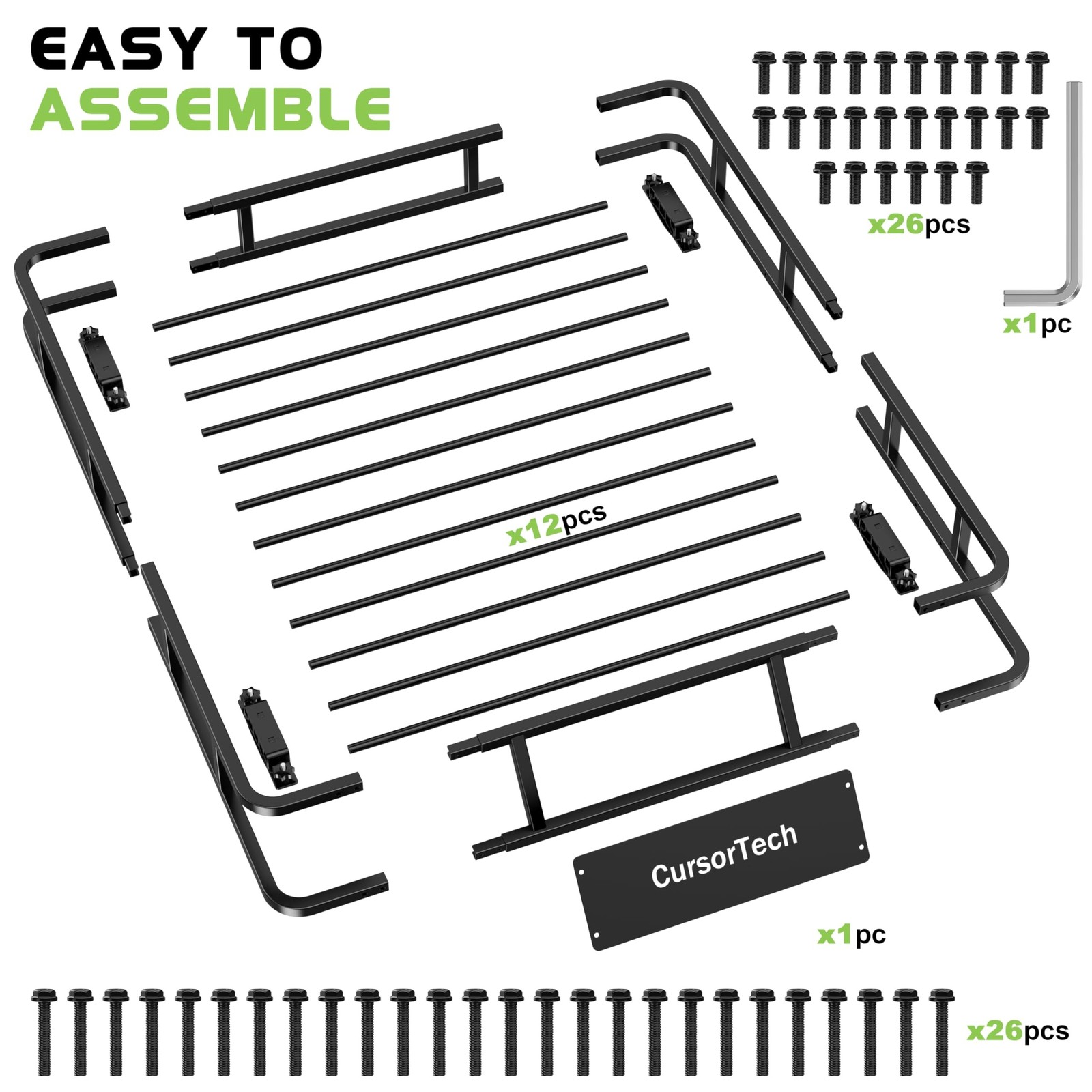 Roof Rack Basket 51″ x 36″ Heavy Duty Roof Cargo Basket 300 lbs Capacity Stee…