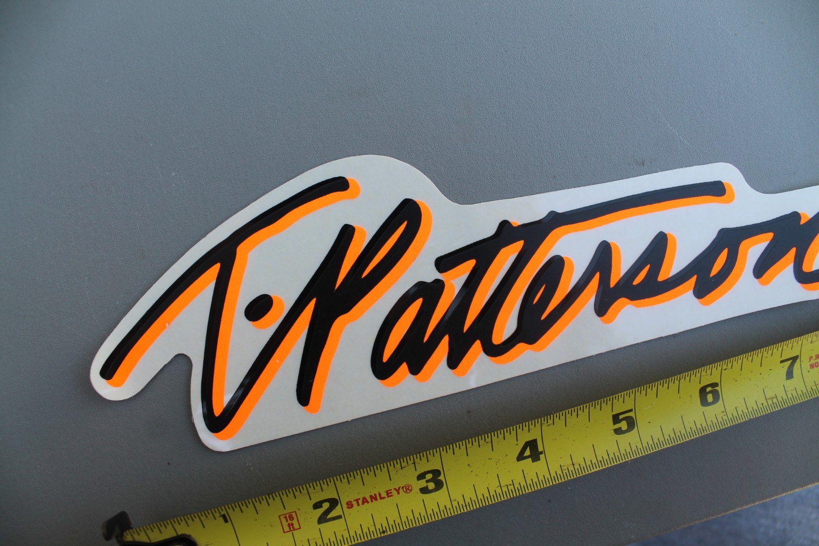 T Patterson Surfboards Clear Neon Orange Black Surf V72B Vintage Surfing STICKER