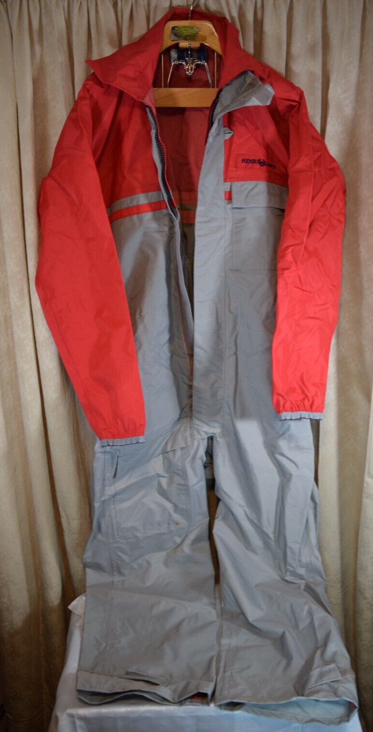 Henri Lloyd Nylon Sailing Boating Suit Red/Gray Crown Proofed BRI-Nylon