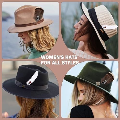 Hat Feathers for Cowboy Real Feathers with 3D Decoration for Women Men DIY 2PCS