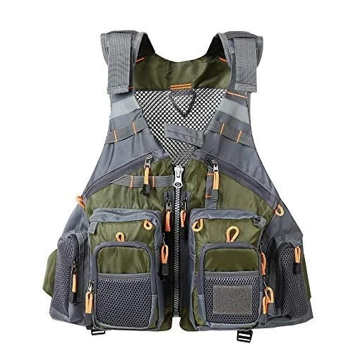 Fly Fishing Vest – Fishing Safety Life Jacket for with foam Army Green