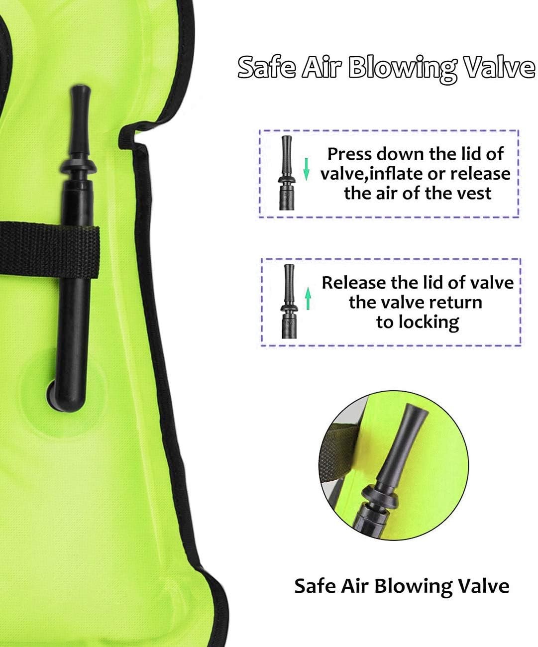 Rrtizan Kids 2 Pack Inflatable Snorkel Vest for Kids Adjustable Straps 110 lbs