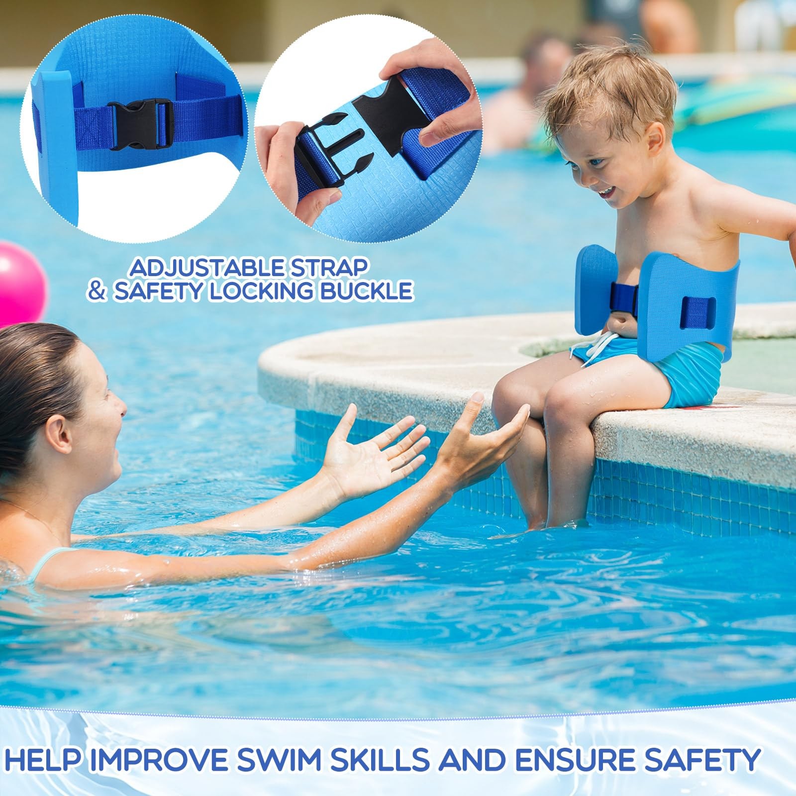3 Pcs Kids Float Swim Belts with Adjustable Strap EVA Buoyancy Aid Aerobics E…