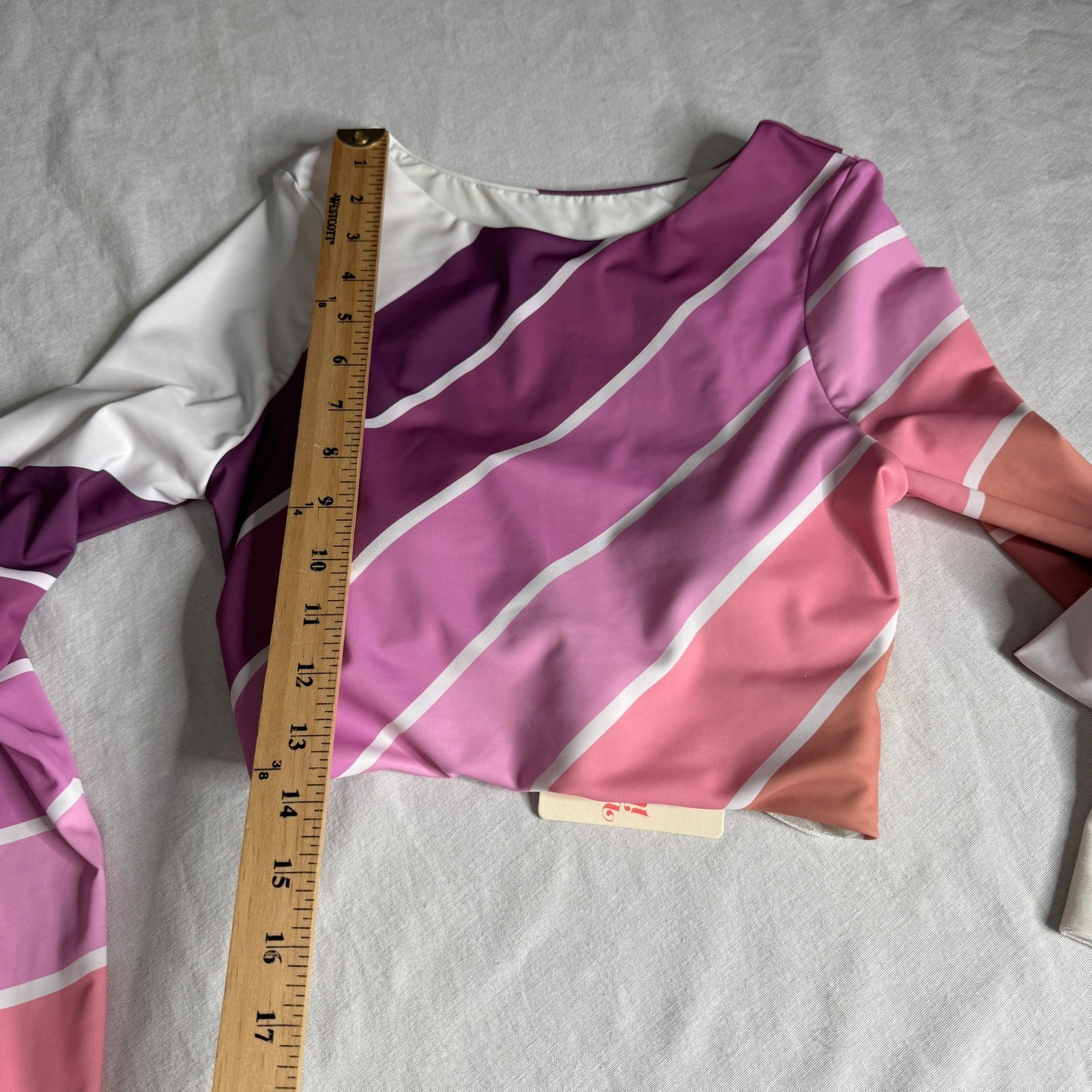 Saint Ida Purple Sands Rainbow Long Sleeve Rashguard Swim Top Womens Small NEW