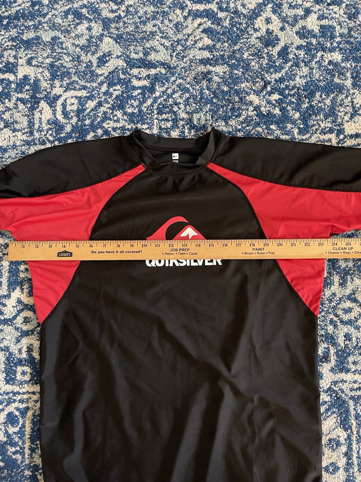 Quiksilver Long Sleeve Rash Guard Surf 🌊Paddle Swim Shirt Logo Red Black XXXL