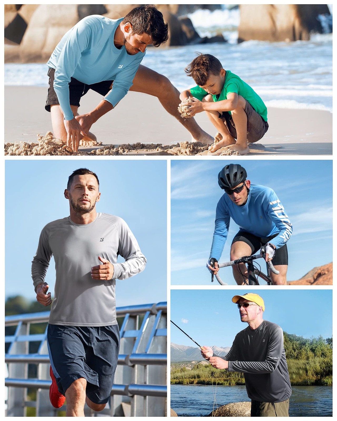 Roadbox Mens UPF 50+ UV Sun Protection Shirts Outdoor X-Large, 1 Pack – Gray