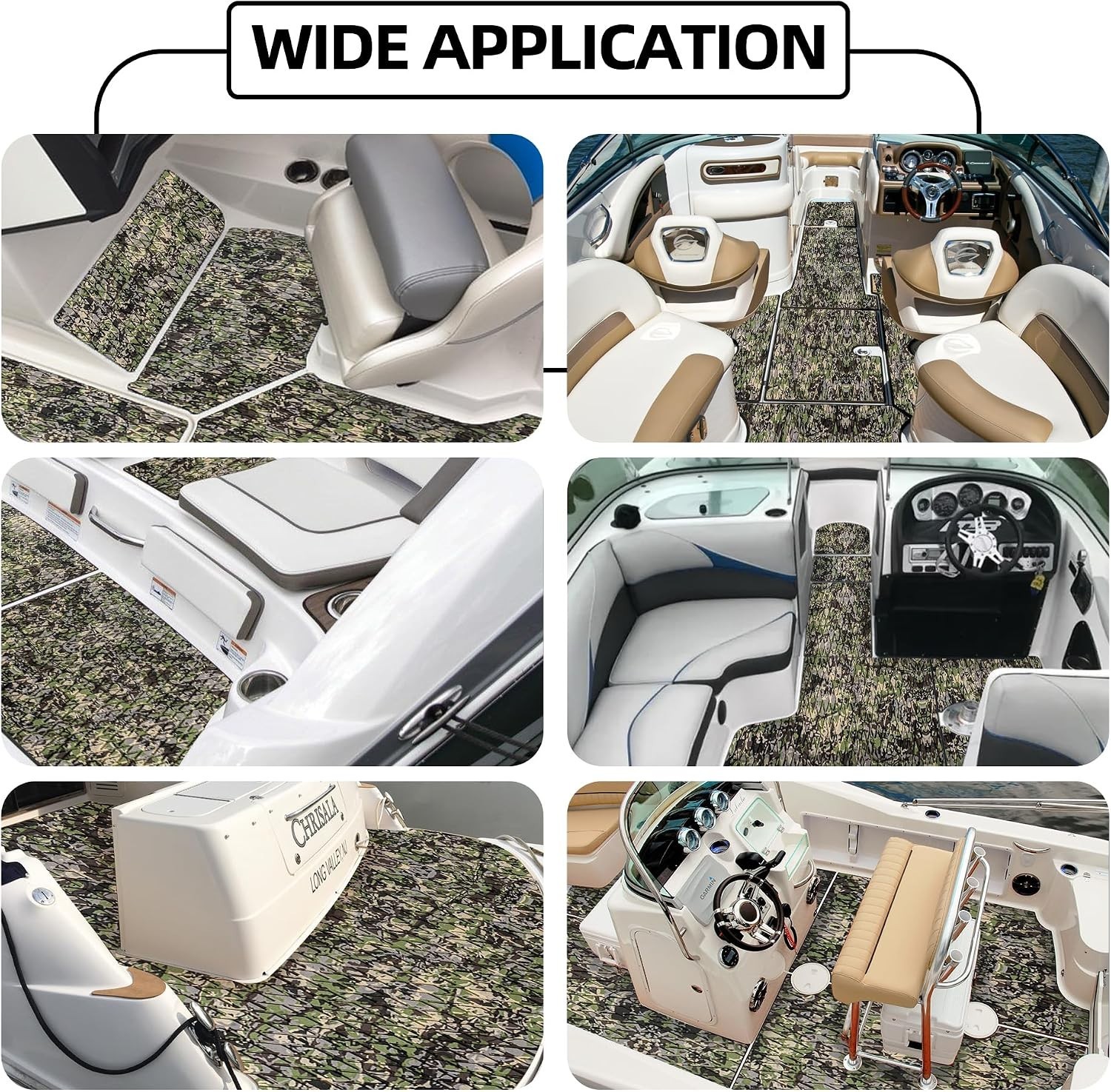 FOCEAN Boat Flooring EVA Foam Boat Decking Camo Marine Flooring Self-Adhesive