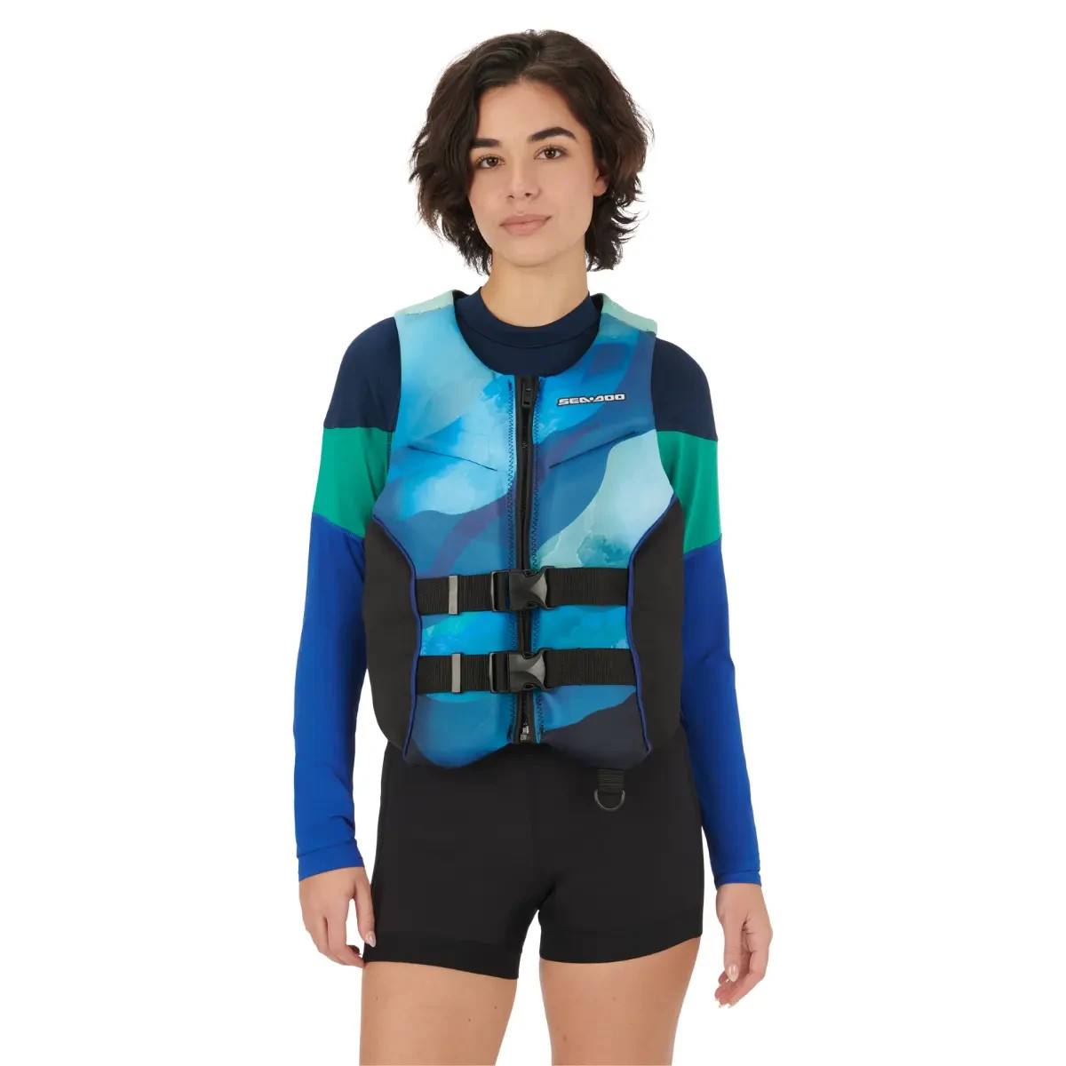 SEA-DOO AIRFLOW SUNSET PWC UNISEX MEN-XL / WOMEN-2XL LIFE JACKET PFD BLUE