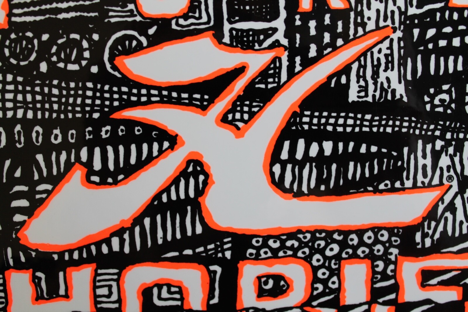 Pure HOBIE Surfboards Neon Orange Black OG 80’s V58B Vintage Surfing STICKER