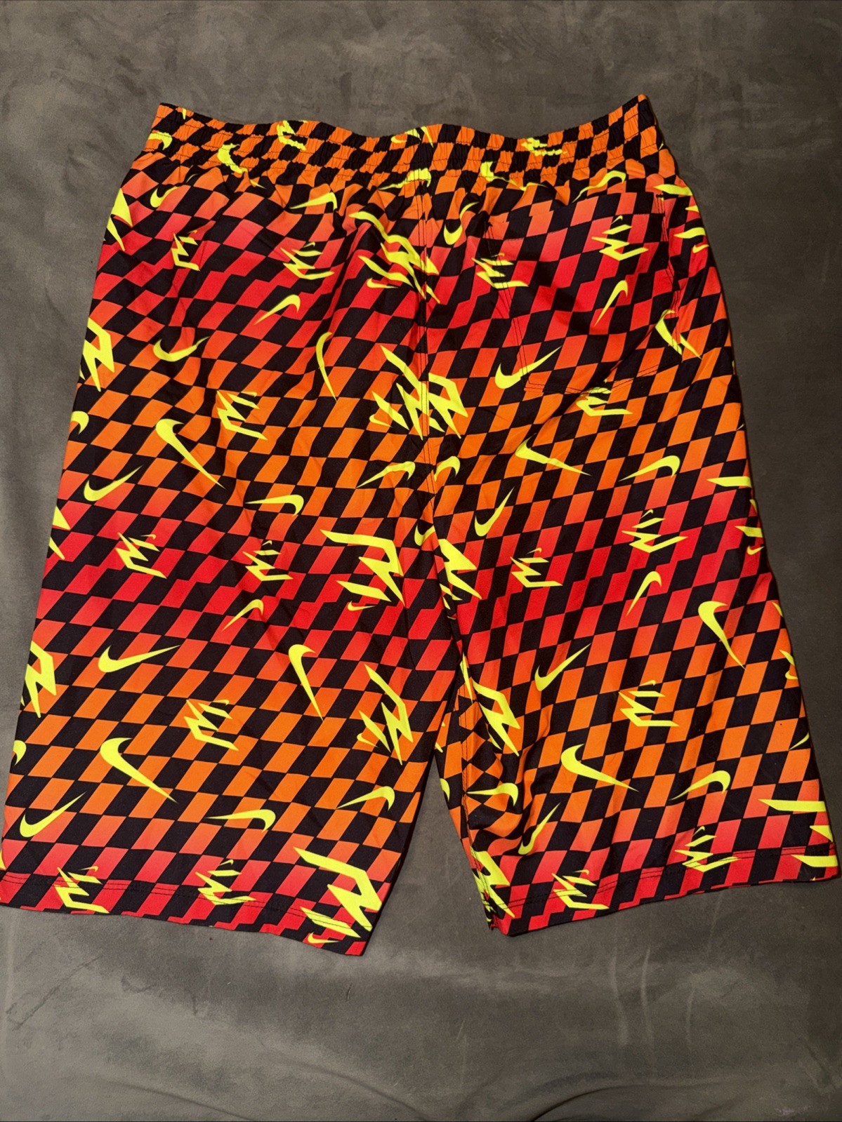 Nike 3 Brand Youth Boys Swim Trunks With Liner Sz XL Orange/Red/Grn