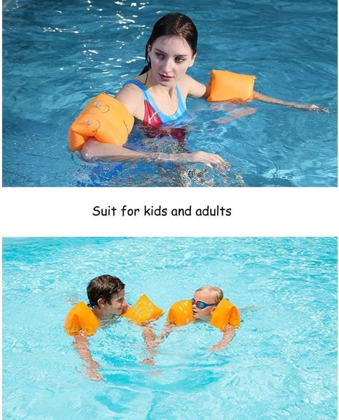 6 Pack PVC Arm Floaties for Adults Kids Inflatable Swim Arm Bands Water Wings
