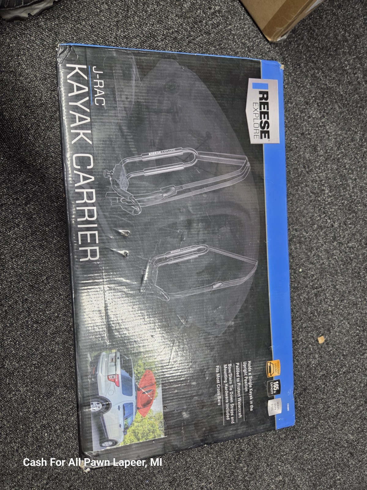 Reese Explore J-Rac Kayak Carrier, 165 Lb Capacity, For Single Kayak nib