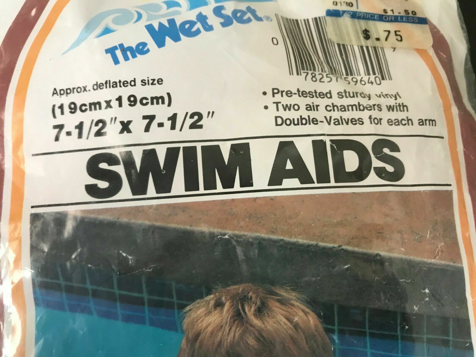 The Wet Set Neon Orange Swim Aids, Arm Floaties, Inflatables 7.5″ x 7.5″, 1983