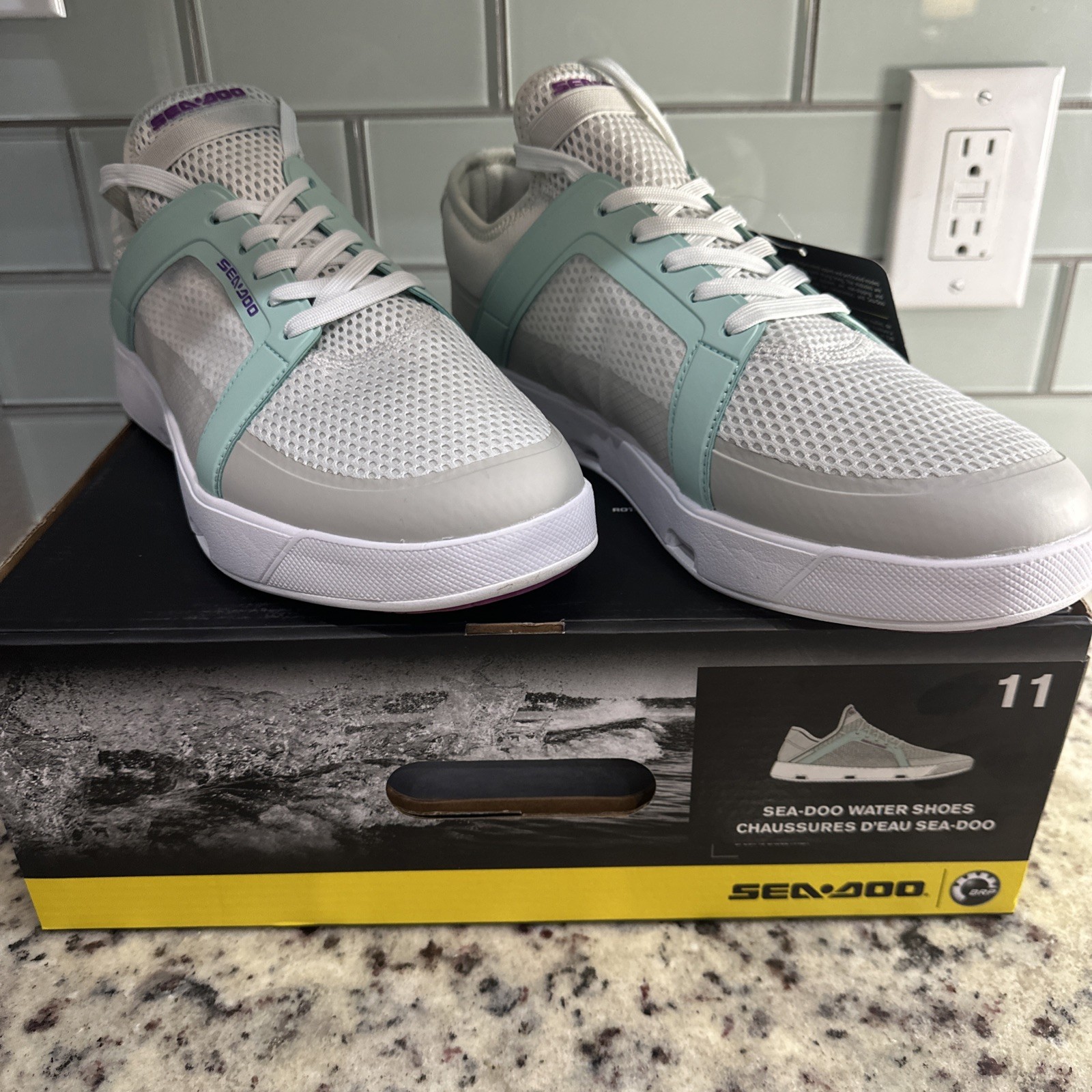 Sea Doo PWC Jet Ski Riding Water Shoes 444259 Grey NIB SIZE 11