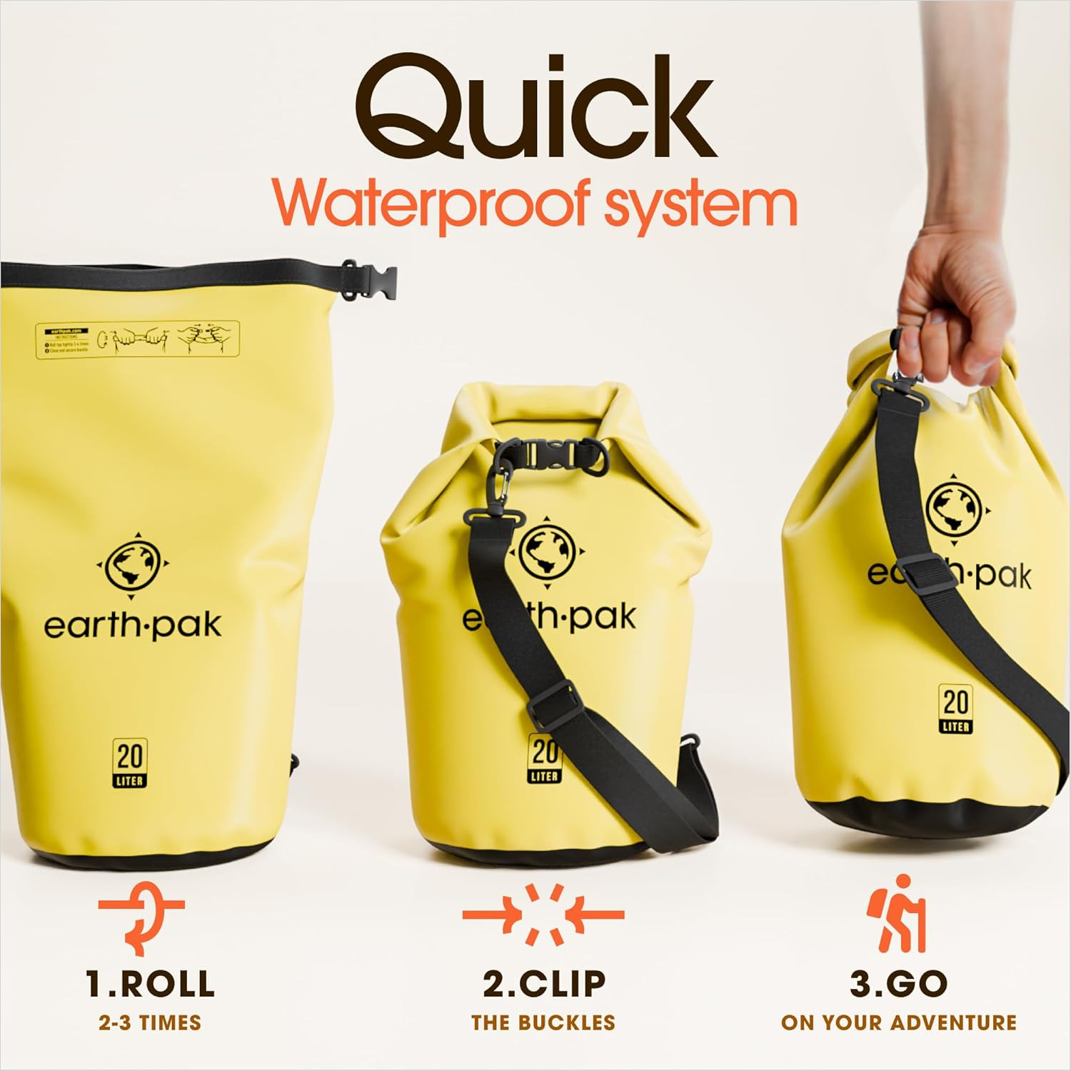 Waterproof Dry Bag – Roll Top Waterproof Backpack Sack Keeps Gear Dry for Kayak