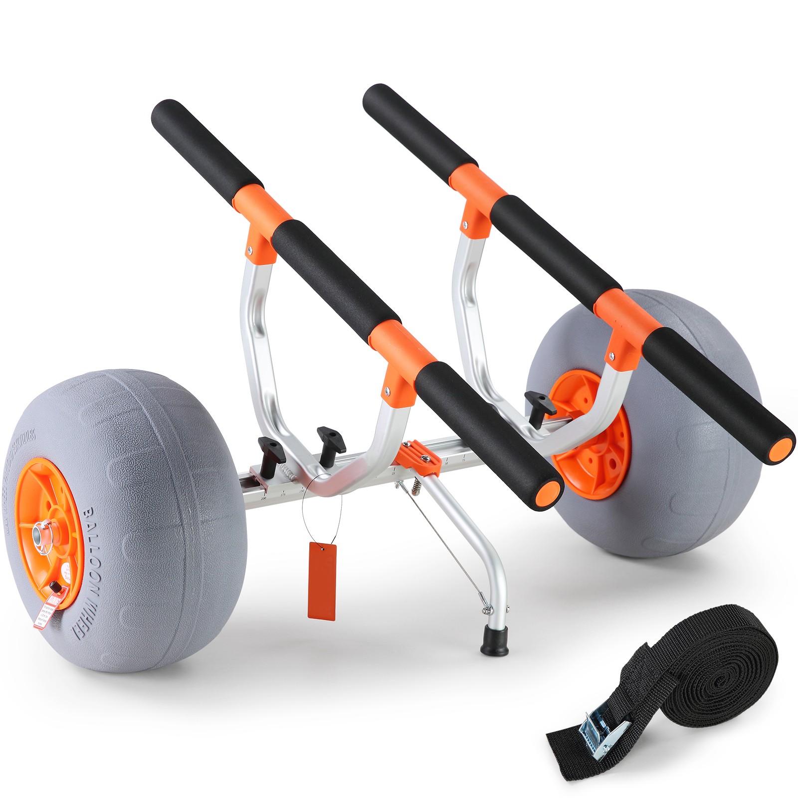 Adjustable Kayak Cart Canoe Carrier 350lbs Load with 12” Tires Foldable