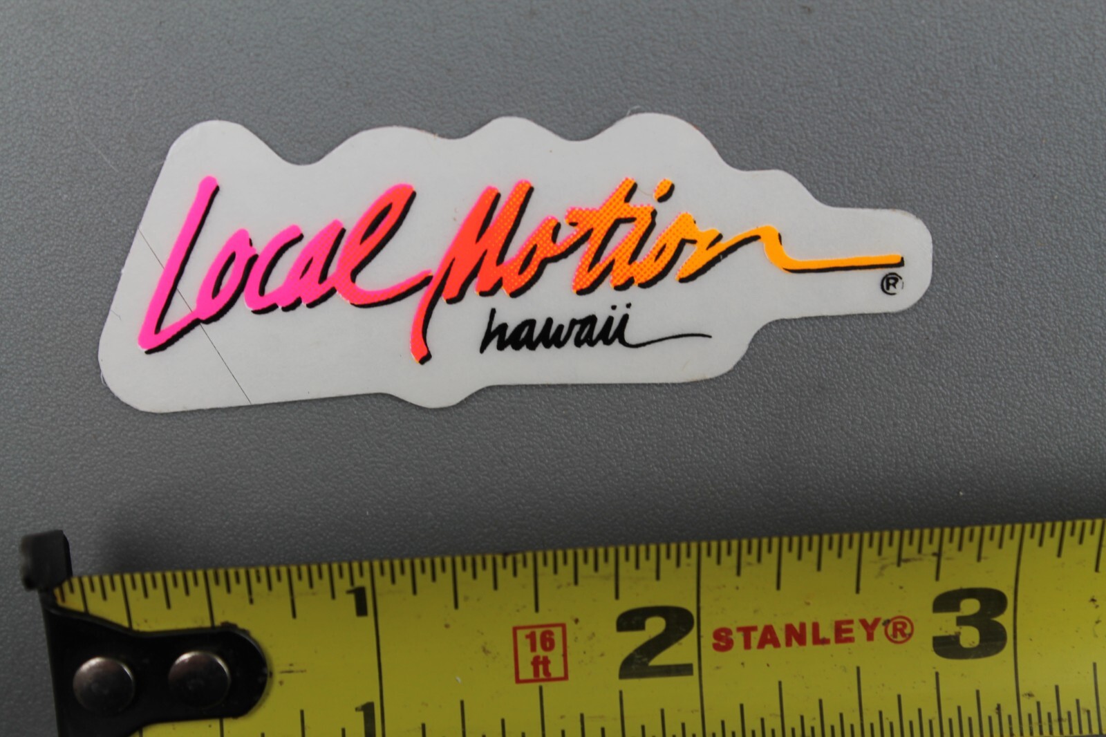 Local Motion Hawaii Surfboard Neon Pink Orange 80’s LM2 Vintage Surfing STICKER