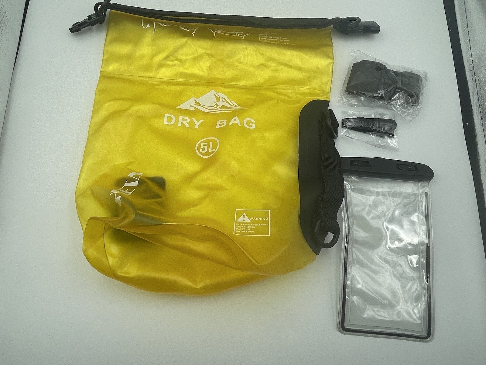 HEETA 5L Waterproof Dry Bag w/ Phone Case Lightweight for Outdoors Travel Yellow