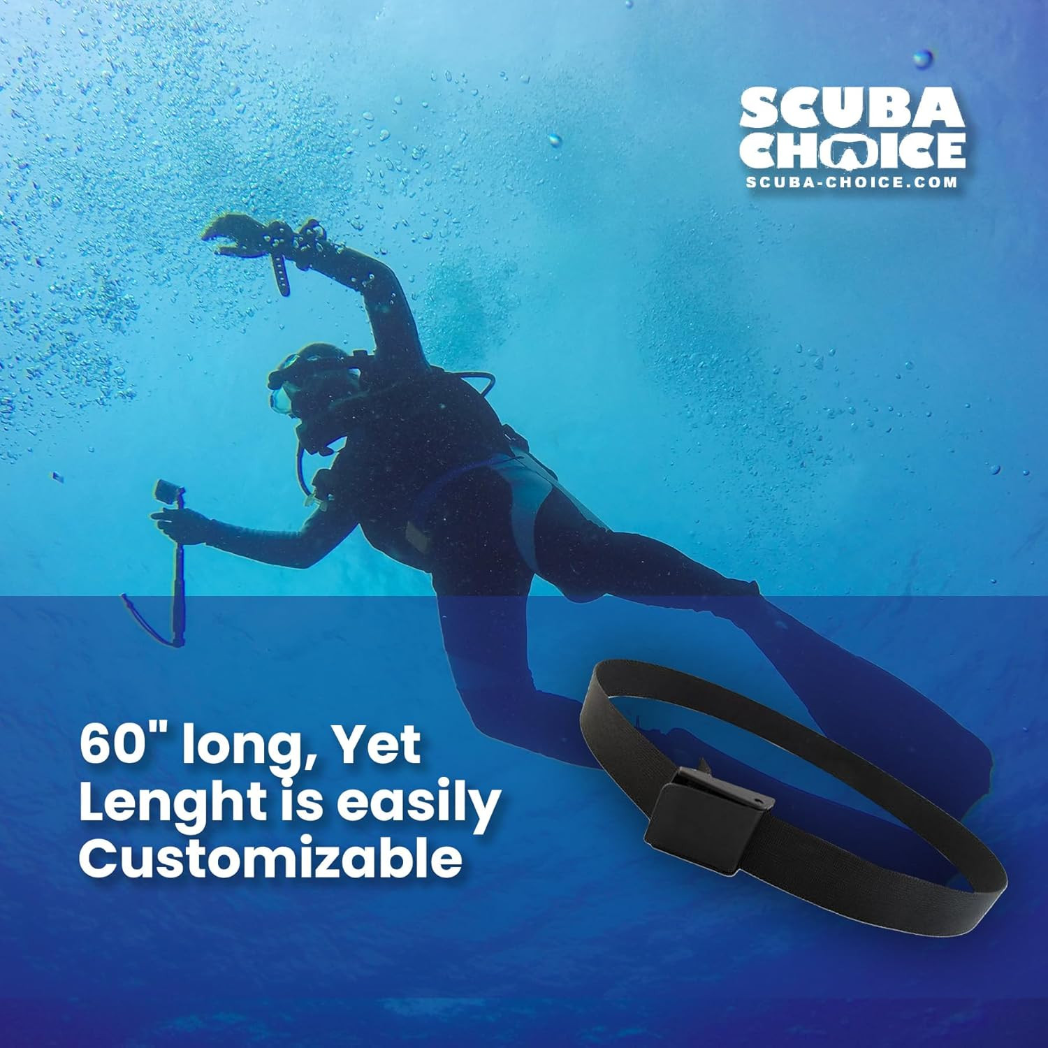 Durable 2″ Wide Nylon Scuba Diving Weight Belt – 60″ Long for Freediving & Snork