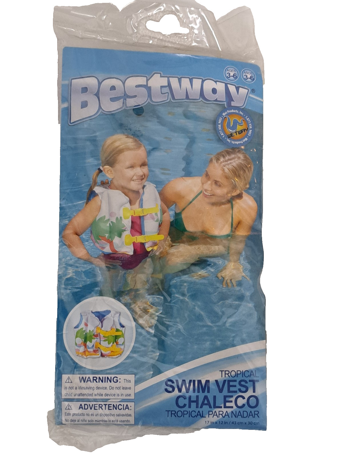 Inflatable Bestway Colorful Swimming Vest Learn to Swim Pool Snorkel 3-6 years