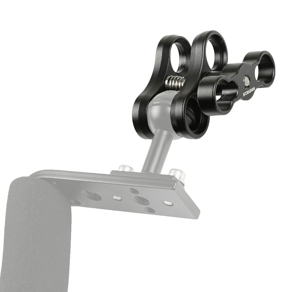 1″ Ball Clamp Diving Dual Holes Ball Butterfly Clip Arm Mount Underwater Housing