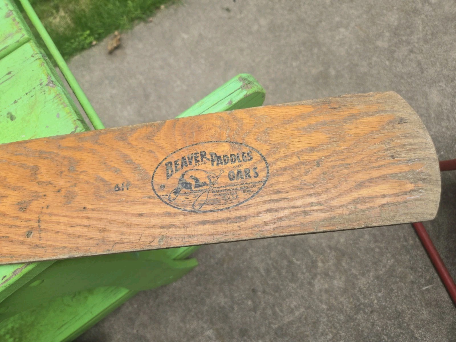 Vintage 6′ Boat Oar Beaver Brand Leatherwood Mfg.,clarksville TN