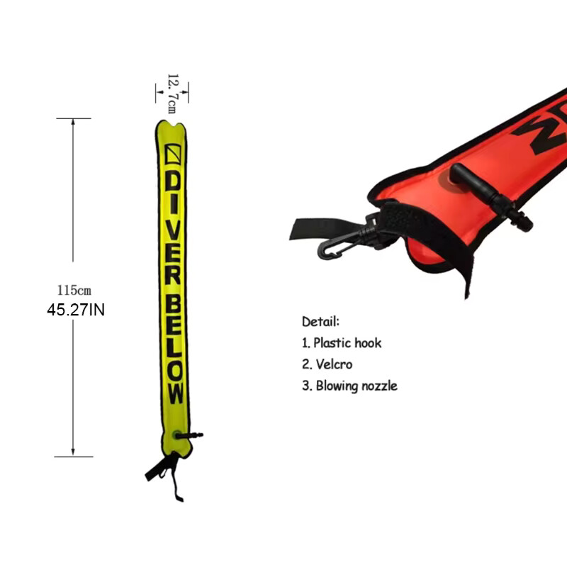 4ft – 48″ Scuba Dive SMB Signal Marker Buoy Safety Sausage Surface Signal Tube