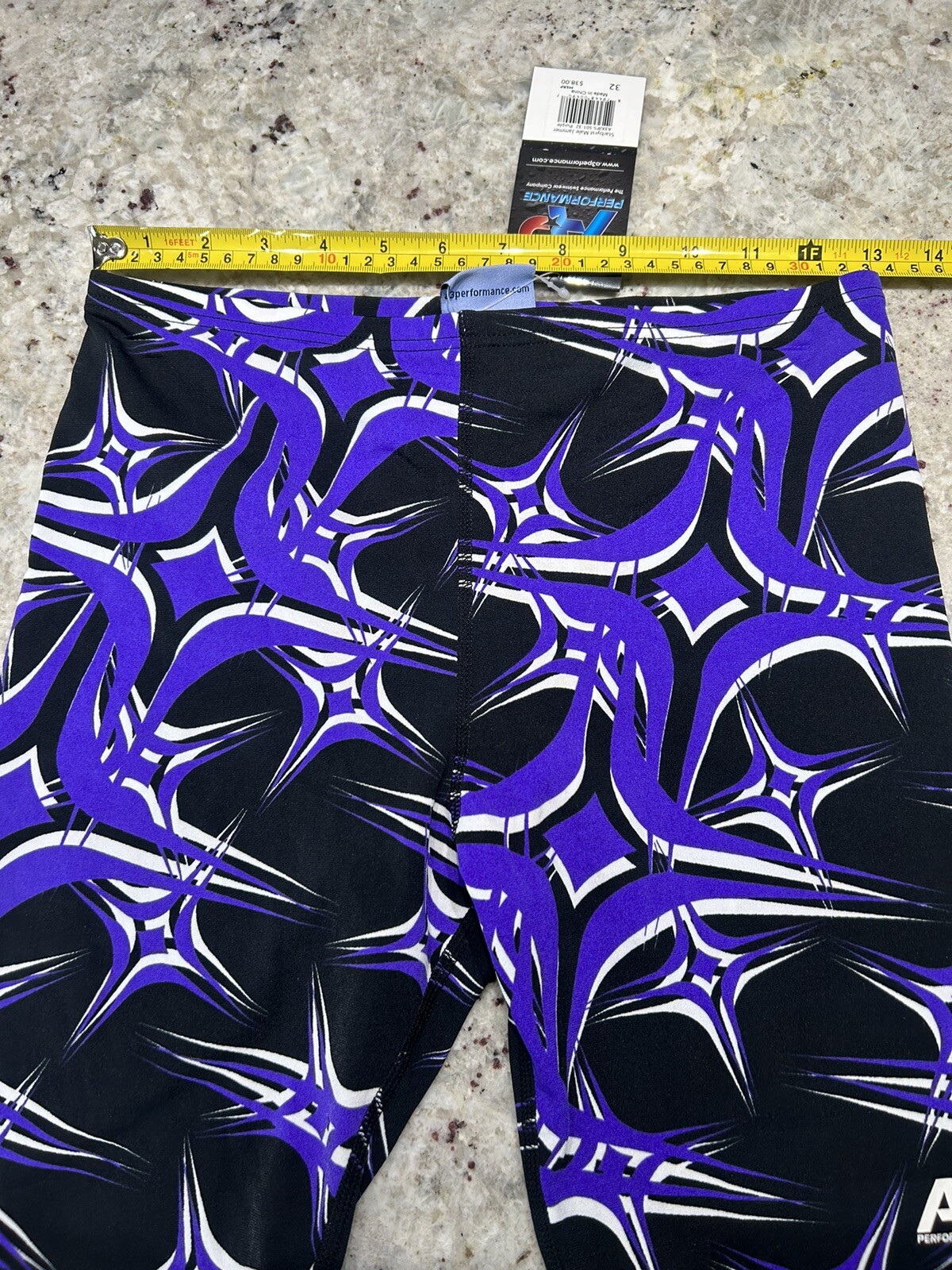 NWT A3 Performance Suit Jammers SIZE 32 Black Purple Starbyrst Male Jammer